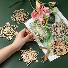 bulk pack wood spiritual symbols wall decor for yoga
