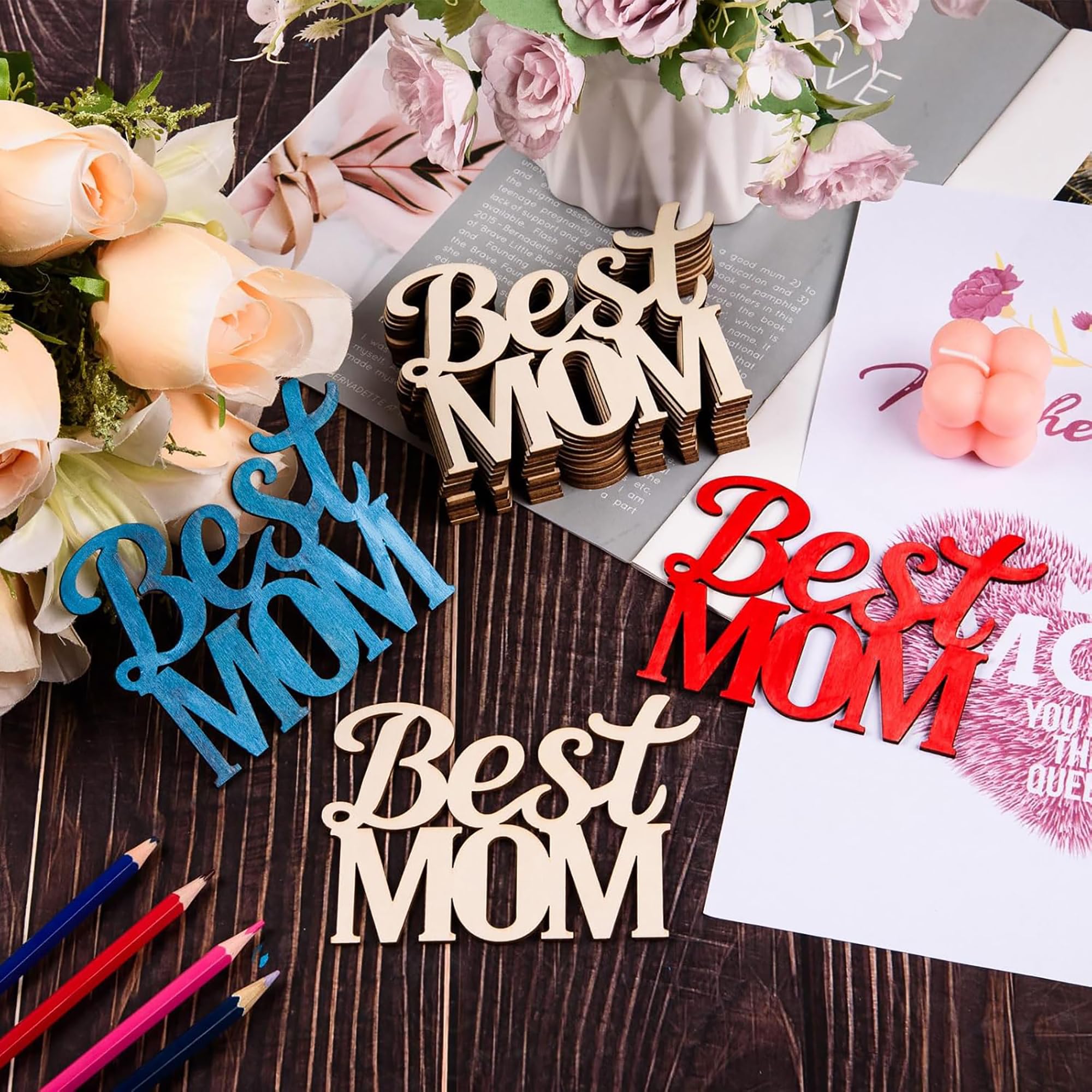 Bulk DIY wood cutouts for handmade Mother's Day gifts