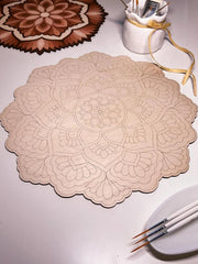 American Elm Pre-Marked Mandala Coloring Board MDF Panel DIY Adult Coloring Wall Art Easy Drawing Craft Kit
