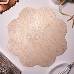 American Elm Stress-Relief Mandala Board Laser-Cut Coloring Art DIY Wall Decor & Art Therapy Good MDF Craft