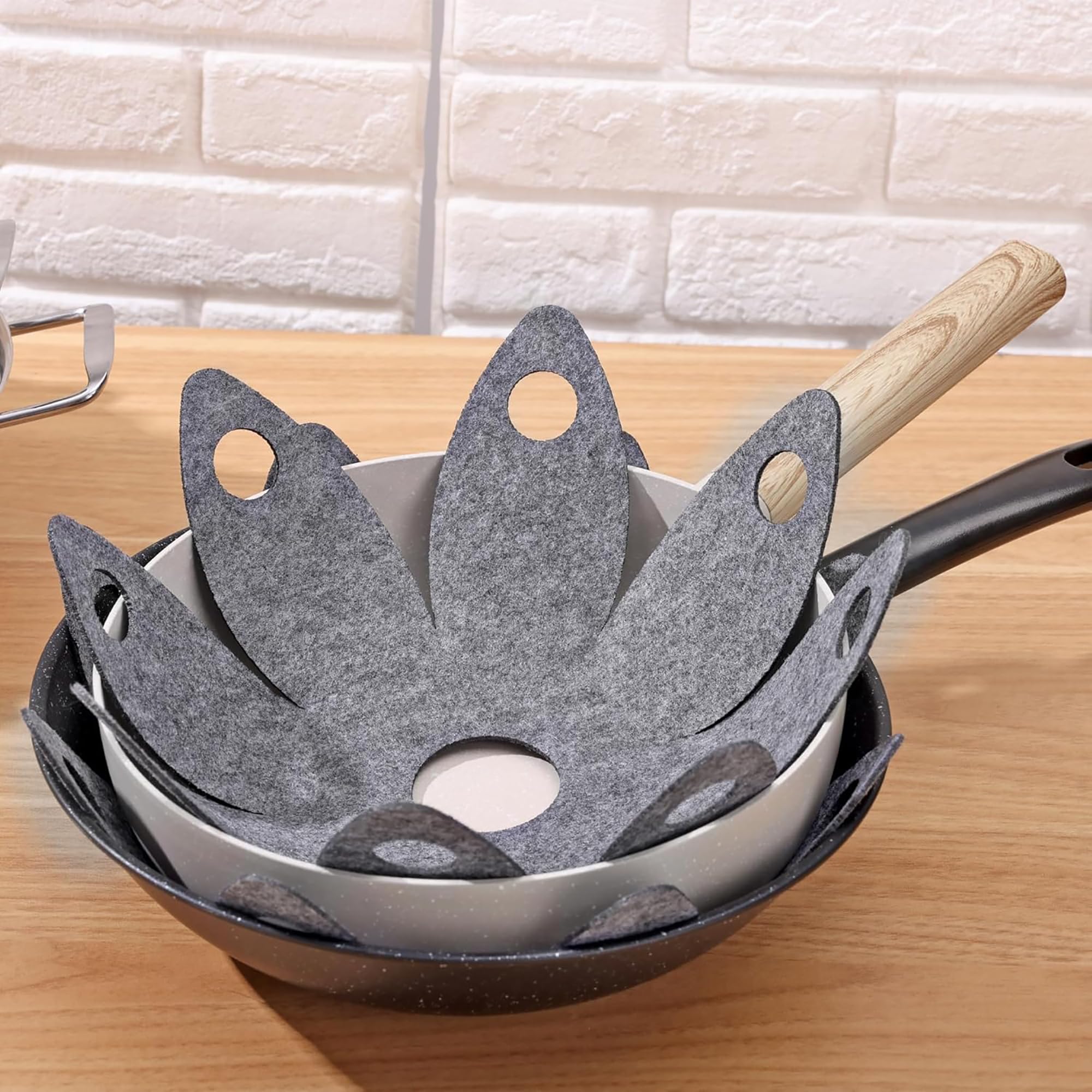 durable non-woven fabric pan dividers for safe kitchen stacking
