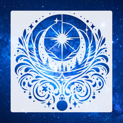 celestial moon and stars wall stencil
