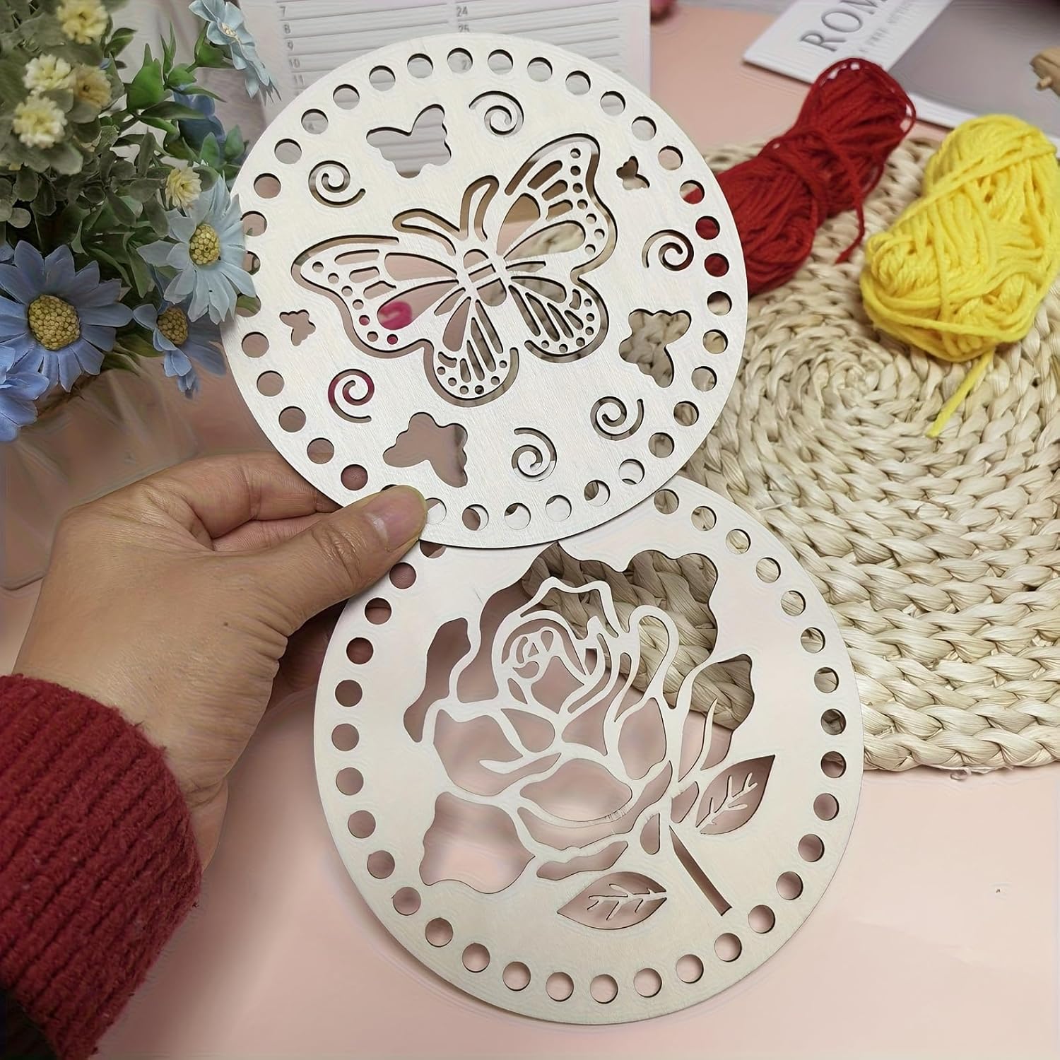 crochet hooks with basket kit