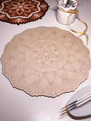 American Elm Laser-Cut Mandala Art Board Intricate Pre-Marked Design Art& DIY Painting Panel Good MDF Wall Decor