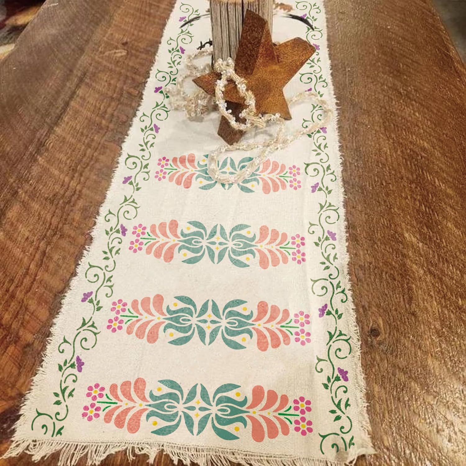 floral lace border stencil reusable
