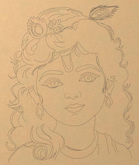 Cliths Premarked Krishna Ji Wooden Cutout for Painting DIY Art Decor for Artists Festival Home Temple Decoration Hindu God Wall Art Figure