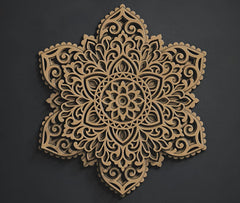 flower design wooden mandala wall art
