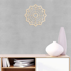 American Elm Classic Mandala Wall Art Symmetrical Floral Design in Birch Plywood Rustic Wood Decor for Home