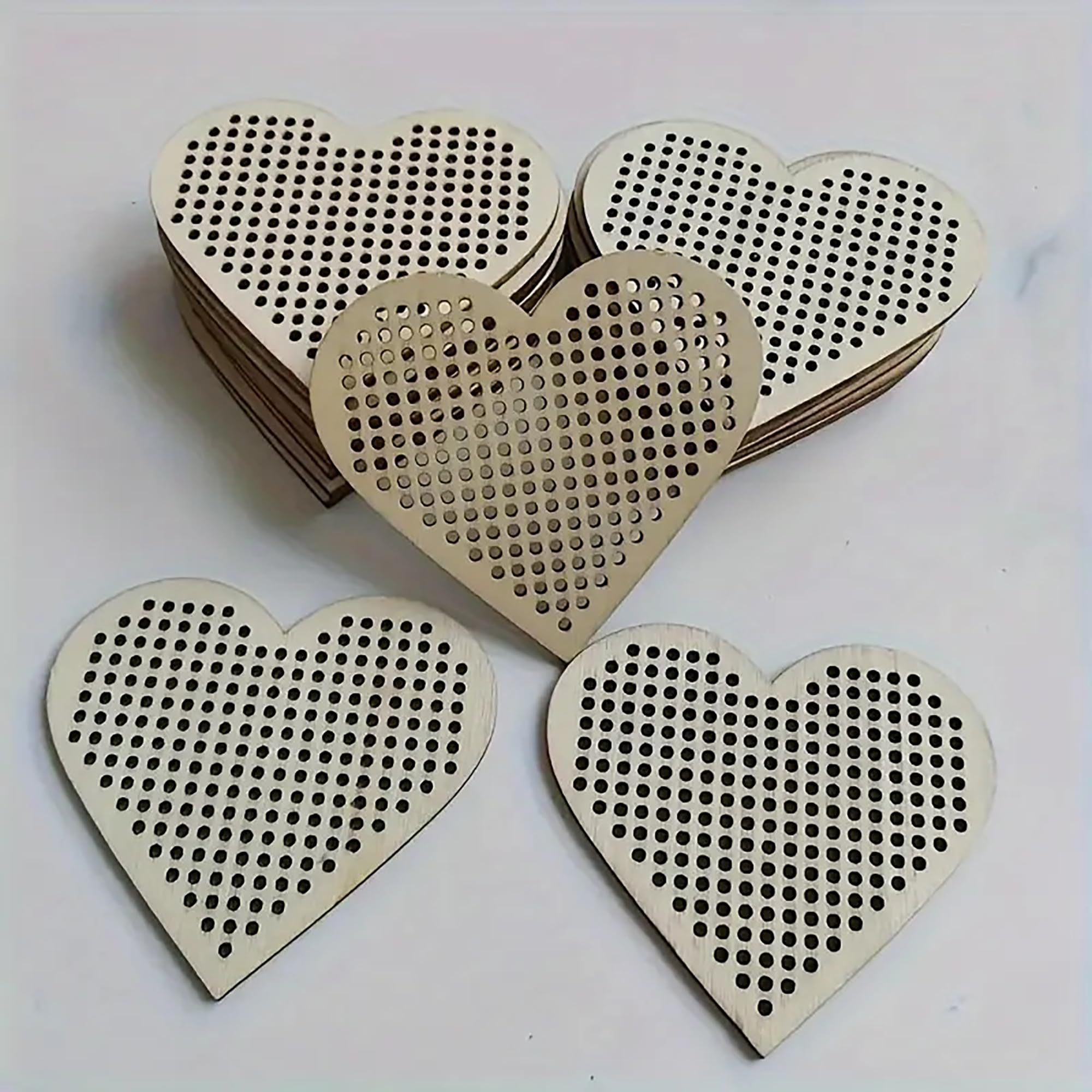 heart shaped cross stitch pendant for embroidery wooden craft blanks for diy art projects mdf heart shapes for painting and crafts
