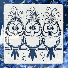 reusable cartoon bird painting stencil for diy crafts