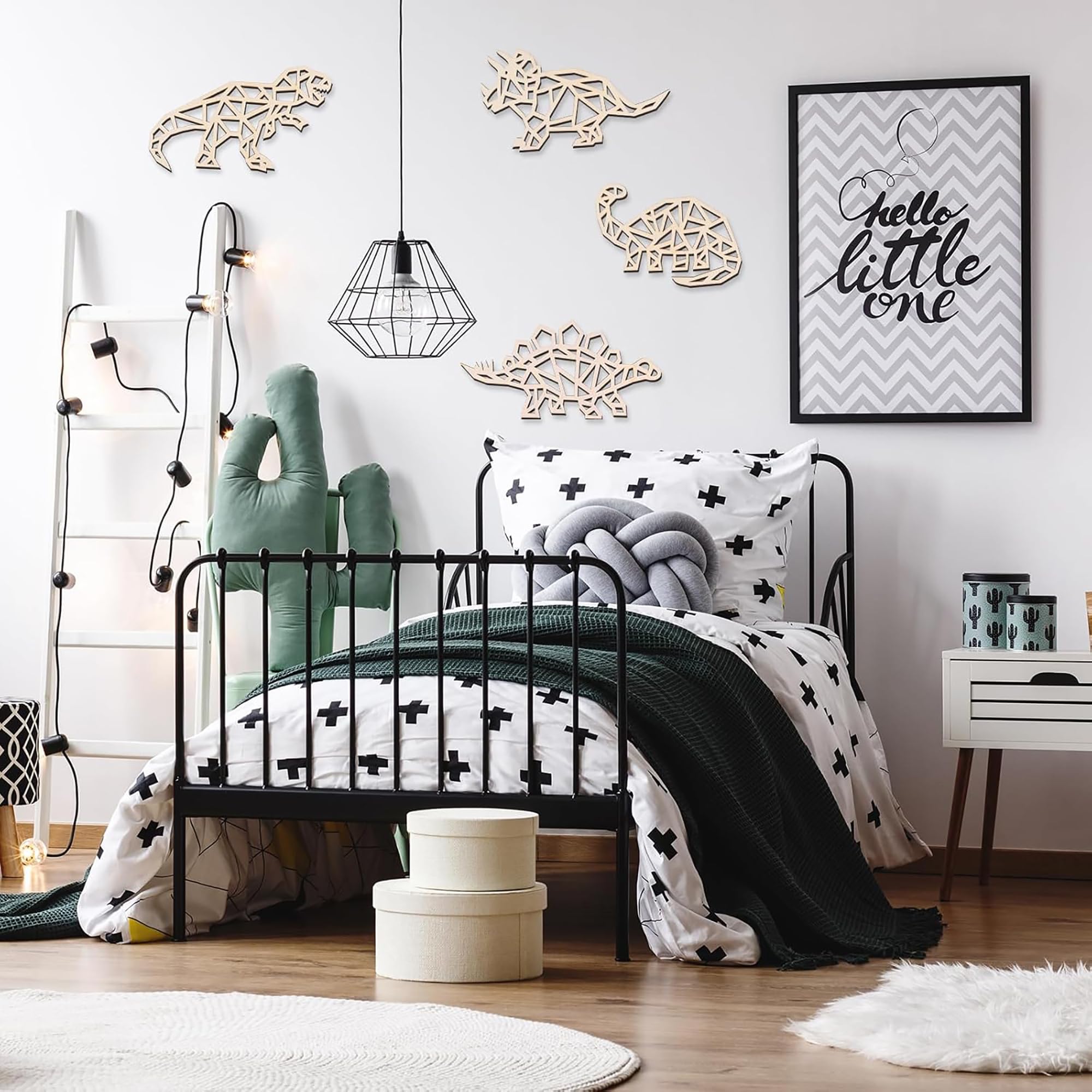 paintable wooden dinosaur cutouts for children's décor