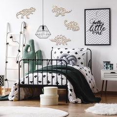 paintable wooden dinosaur cutouts for children's décor