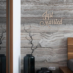 Cliths 'Just Married' Wood Cutout MDF Wedding Sign Photo Booth & Gifts 2.7mm Thick