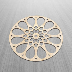 American Elm Mandala Wall Art Floral Circular Design Rustic Petal Motif Wall Decor for Home