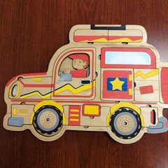 Cliths Wooden 3 Layer Car Puzzle Cutout for Kids DIY Paintable Vehicle Learning Toy Educational Craft Board for Coloring & Activities