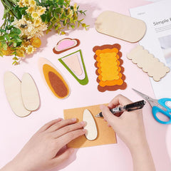 Cliths 24 Pcs Wood Cutouts Assorted Shapes Oval, Teardrop, Cloud, Pencil & Rectangle MDF Blanks for DIY Crafts, Home Decor