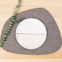 Cliths Heat Resistant Felt Placemats (Set of 2) Non Slip Table Mats for Dining Scratch Protection & Decorative Runner Good Gray Felt