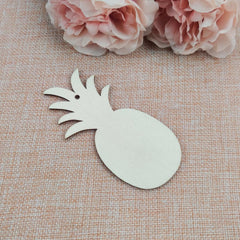 Cliths 20 Pcs Pineapple Wood Cutouts Tropical Ornaments with Hemp Ropes DIY MDF Craft Blanks for Wedding, Summer Party Decor