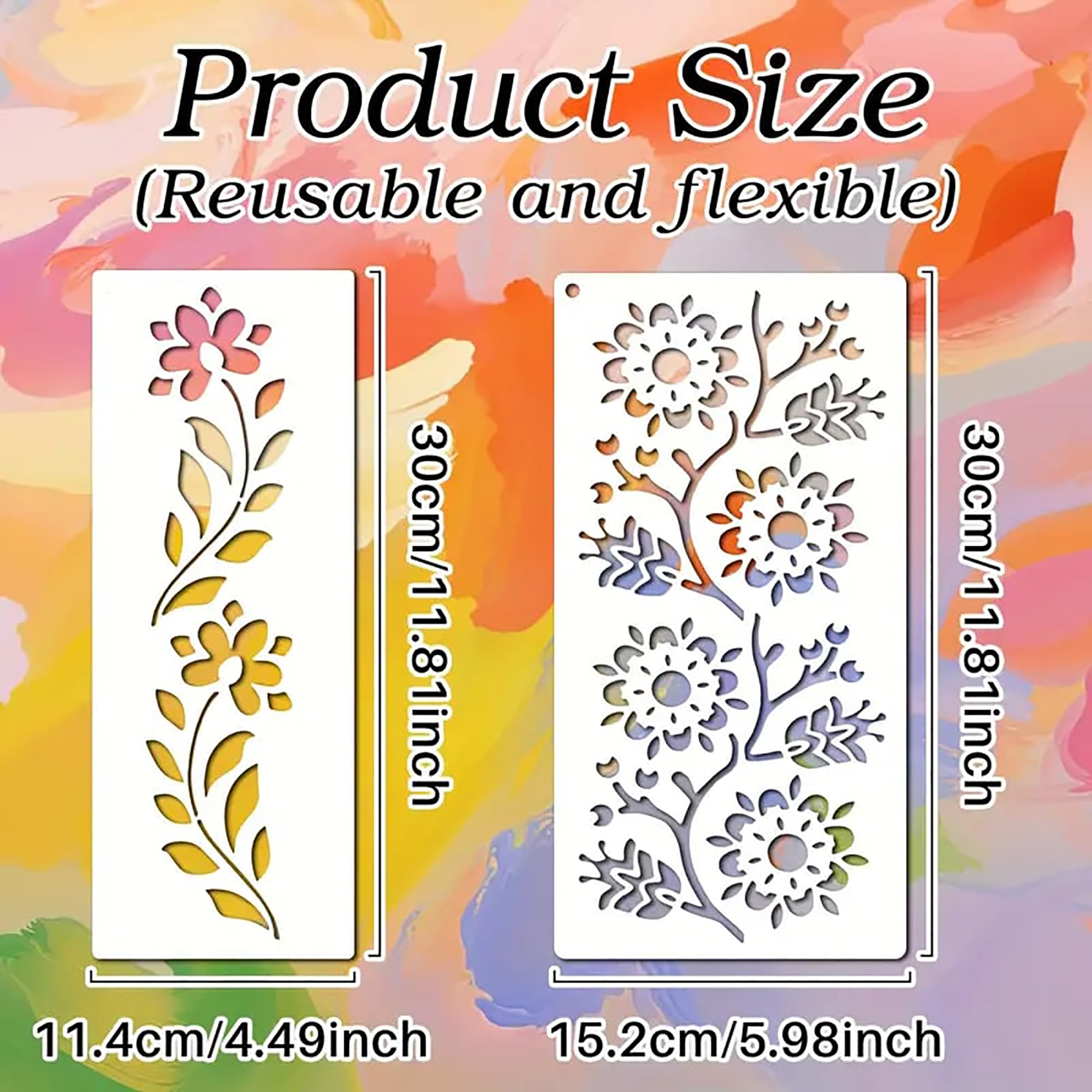 spring floral vine stencils reusable