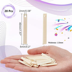 Cliths Pack of 20 Wooden Earring Blanks Unfinished MDF Charms for DIY Jewelry Making, Craft Pendants for Painting & Gifts