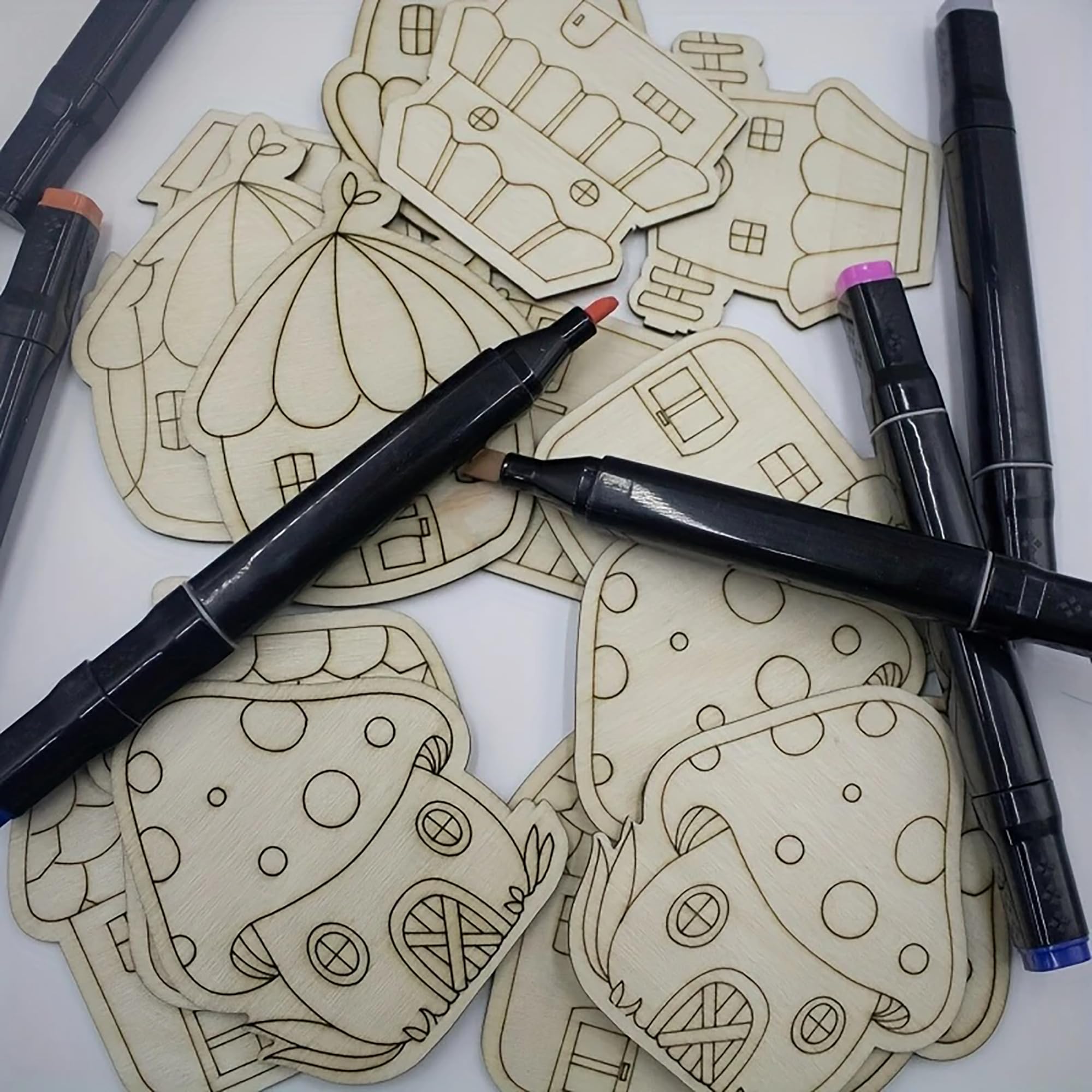 paintable house-shaped blanks