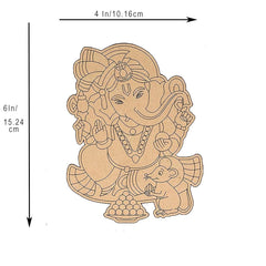 Cliths Wooden Ganesh Ji Cutout for DIY Craft Painting Premarked MDF Ganesha Shape for Kids Art Projects Indian Festival Decoration