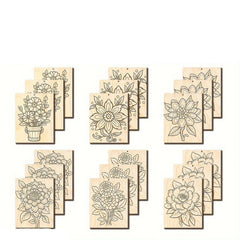 diy wooden flower cutouts for painting unpainted floral shapes for craft kits wooden flower ornaments for home decor