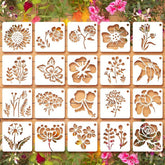 flower stencils reusable plastic