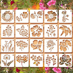 flower stencils reusable plastic