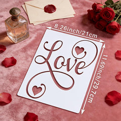 pet plastic love stencil for painting