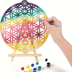 Cliths Wooden Round 7 Chakra Mandala Wall Decor Spiritual Meditation Yoga Room Decor Boho Home Decor (Pack of 1)
