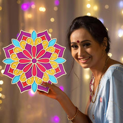 Cliths Wooden Rangoli Cutout Mandala Design DIY Diwali Decoration MDF Craft Base for Painting Indian Wall Art