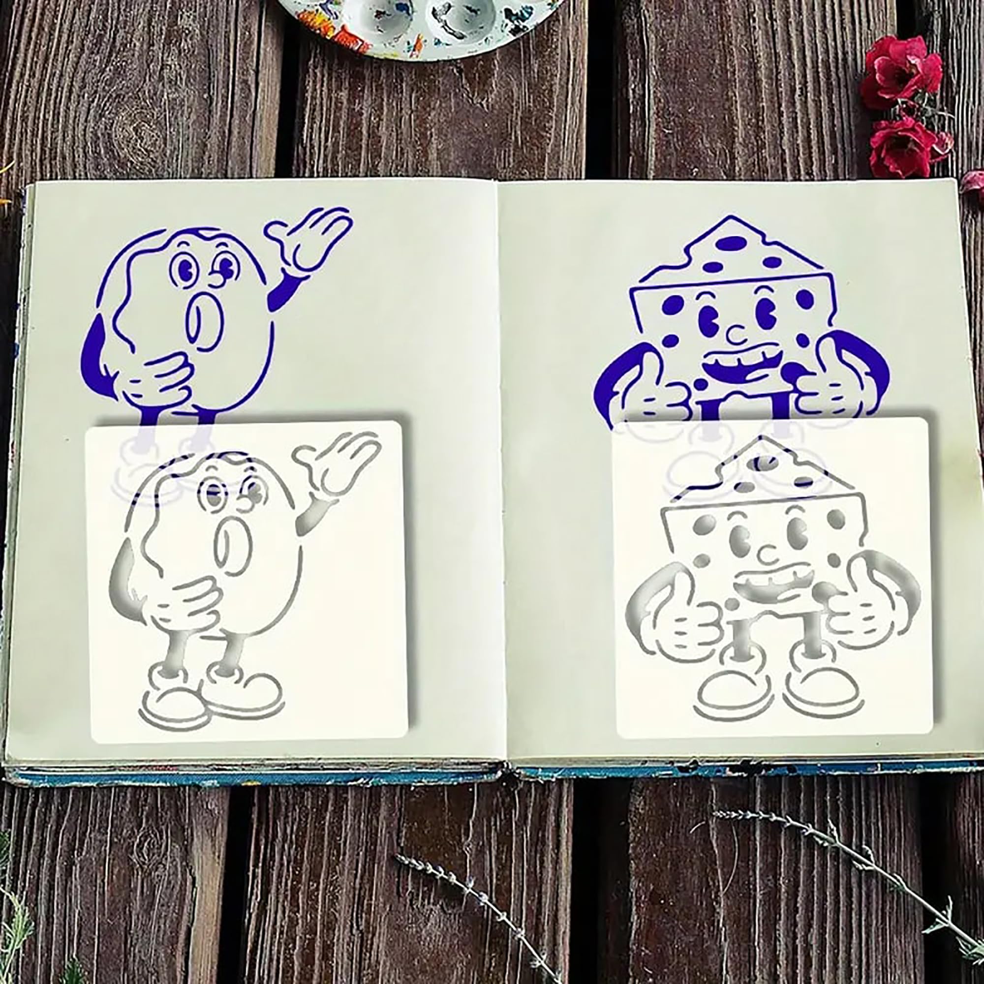 cute food face stencils