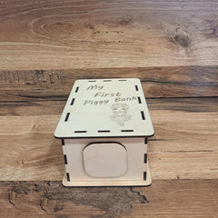 Cliths Wooden Piggy Bank Money Box for Kids & Adults Handmade Saving Cash Storage Box Ideal Birthday Gift