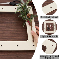 Wooden cutting board with decorative elements and text highlighting features