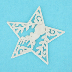 White felt snowflake cutouts for DIY