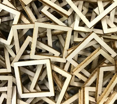 Stack of small square wooden frames