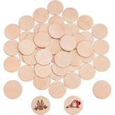 Cliths 30 Pcs Wooden Circles 5cm Unfinished MDF Round Cutouts for DIY Crafts, Coasters, Christmas Ornaments, Wedding Decor