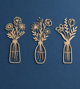 wooden flower pot wall decor set of 3