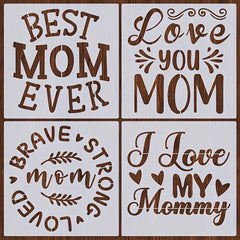i love you mom gifts large stencils for wall painting mothers day 2025 design in painting reusable plastic stencils for fabric mothers day stencils happy mother's day stencil