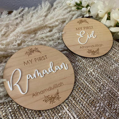 Cliths My First Ramadan & Eid Baby Milestone Plaques Islamic Photoshoot Props Newborn Celebration Decor