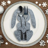 easter decoration items easter bunny felt cutlery holders felt decoration items gray rabbit table decor for easter reusable bunny napkin holders for parties adorable easter table setting accessories