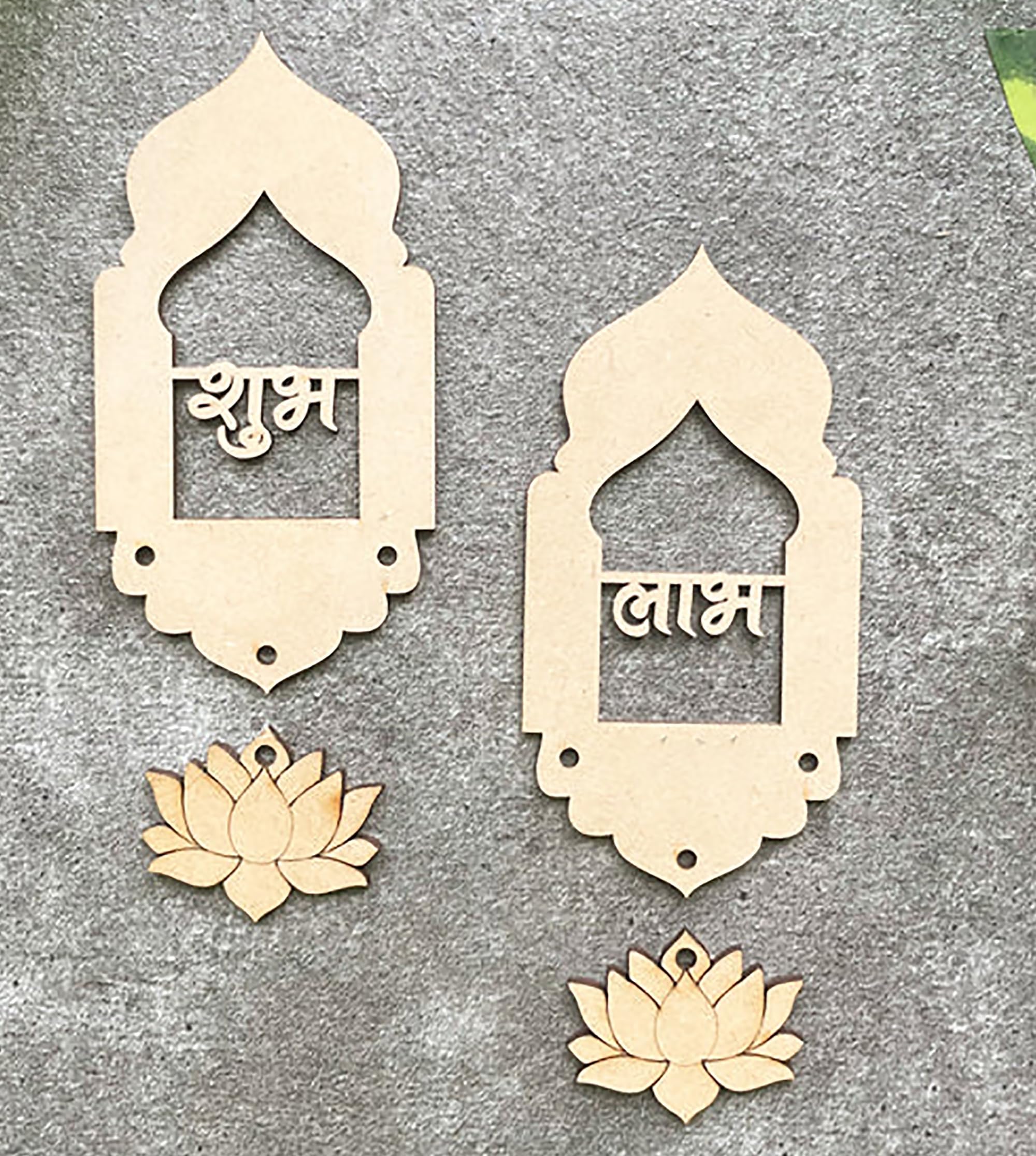 unfinished wooden shubh labh diy door hangings for diwali