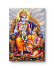Colorful depiction of two deities in a celestial setting with clouds.