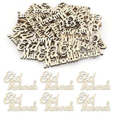 Cliths 30 Pcs Eid Mubarak Wooden Ornaments Ramadan Table Decor Islamic Home Decoration