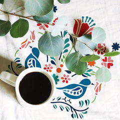 flower painting template for fabric and textile crafts