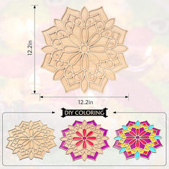 Cliths Wooden Rangoli Cutout Mandala Design DIY Diwali Decoration MDF Craft Base for Painting Indian Wall Art
