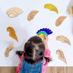 Cliths Pack of 24 Angel Wing Wooden Cutouts Craft DIY Painting Blanks for Baby Showers