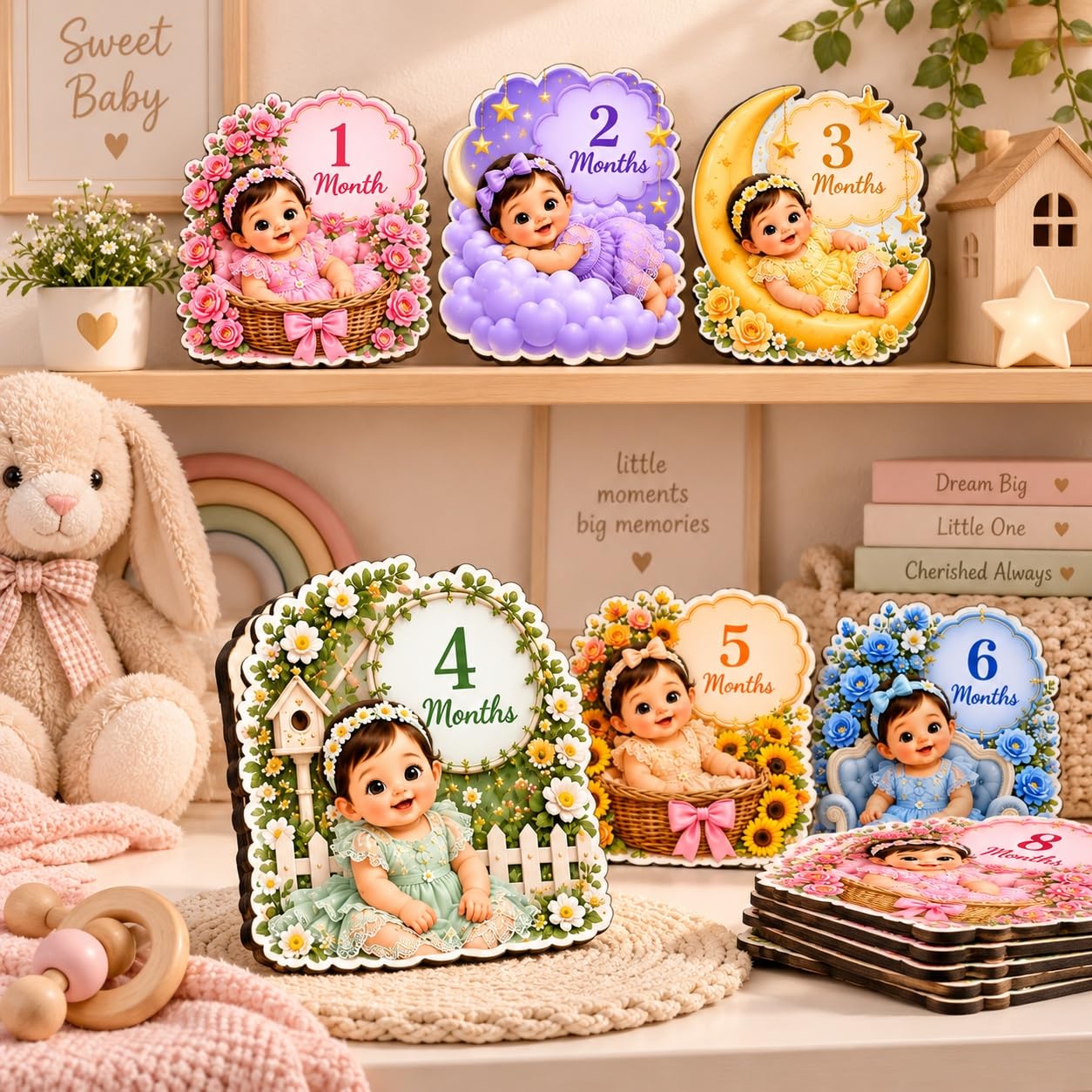 Baby first year memory keepsake cards