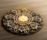 Cliths 3 Layer Mandala Tealight Candle Holder MDF Diwali Decor Festive Centerpiece for Home Table Decor